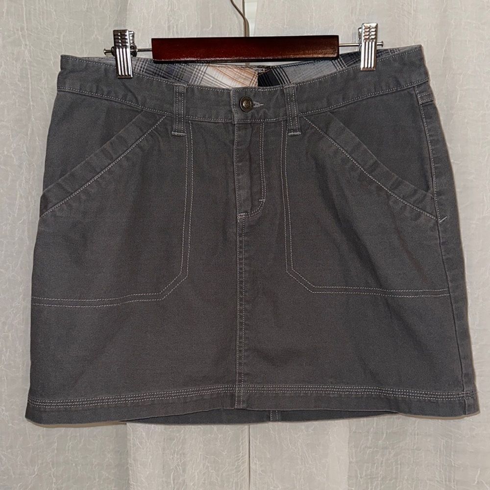 patagonia 6 Gray Mini Pencil Skirt 💯 Organic Cotton Plain Inner Details - Picture 3 of 15